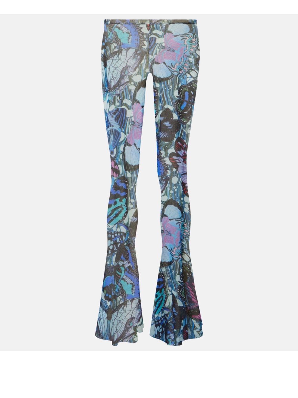 Jean Paul Gaultier Printed Flare Pants in Blue and Purple